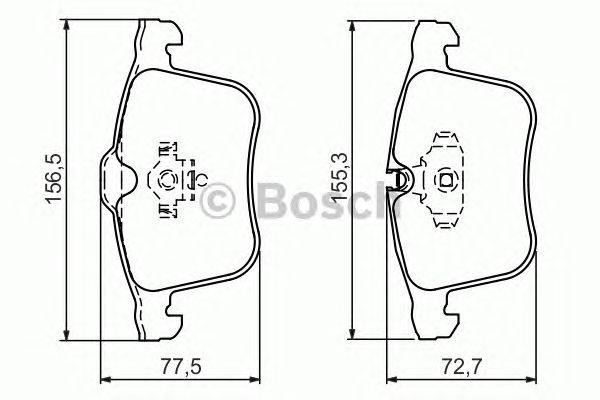 Колодки тормозные OPEL Signum,Vectra (03-) (2.8/3.2) SAAB 9-3 (05-) (1.8/2.8) пе 0 986 494 280 BOSCH