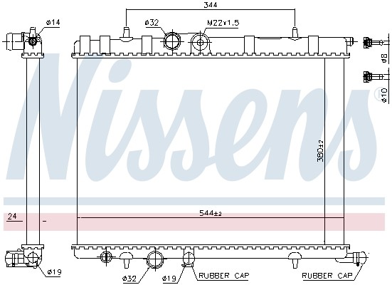Радиатор PEUGEOT Partner (08-),307 (02-) охлаждения NISSENS 63502 NISSENS