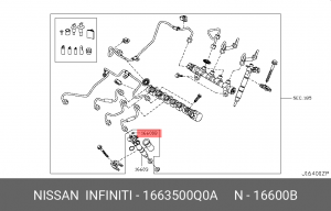 кольцо уплотнительное топливной форсунки!\ Nissan Qashqai 08-14 1663500Q0A NISSAN
