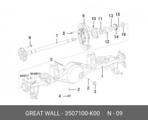 Щит тормоза GREAT WALL Hover H3 задний левый в сборе OE 3507100-K00 GREAT WALL