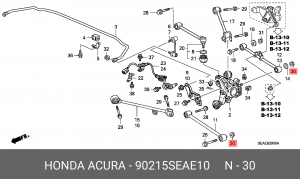 ГАЙКАNUT,SELF LOCK 12M 90215SEAE10 90215SEAE10 HONDA