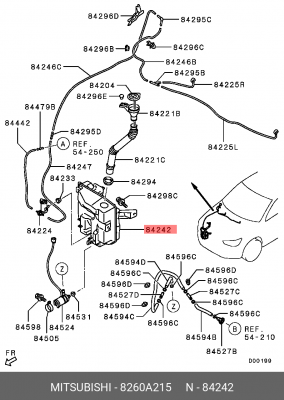 Бачок омывателя MITSUBISHI ОЕ 8260A215 MITSUBISHI