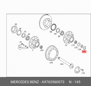 кольцо стопорное полуоси A9763560073 MERCEDES BENZ