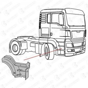 Крыло правое переднее MAN TGA/TGS/TGX 03--> TGS198 COVIND