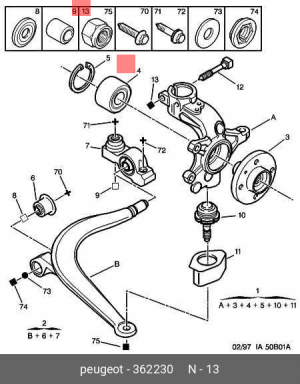 гайка крепления колеса!\Peugeot Partner, Citroen Berlingo 98> 3622 30 CITROEN PEUGEOT