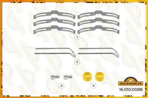 Аналог 17251. РМК суппорта WABCO MAXX 22 Прижимные пластины, 12 деталей 160100088 SONDER