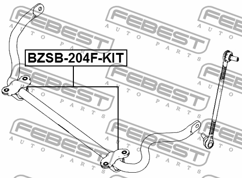 Втулка передн стабилизатора MERCEDES GLK-CLASS 204 4 MATIC 2008-2015 BZSB-204F-K BZSB-204F-KIT FEBEST