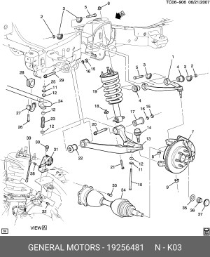 Опора шаровая CADILLAC Escalade (07-13) рычага переднего нижняя (ACDelco Profess 19256481 GENERAL MOTORS