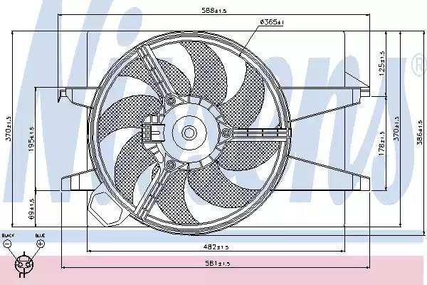 вентилятор охлаждения!\ Ford Fiesta/Fusion 1.25/1.4 01> 85029 NISSENS
