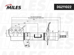 Амортизатор передний правый TOYOTA Corolla Fielder (KYB 3340178) DG211022 DG211022 MILES