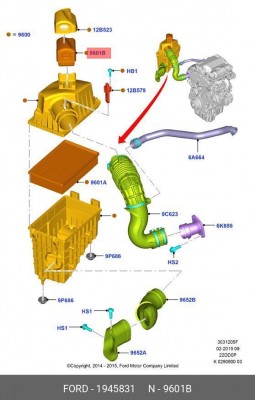 FORD TRANSIT (2014>) Фильтр воздушный дополнительный 1945831 FORD