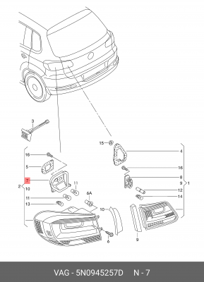 VW TIGUAN (2011>) 5N0 945 257 D VAG