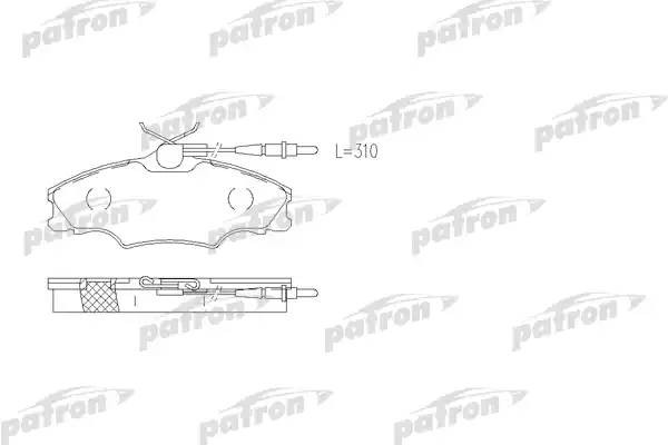 Колодки тормозные PEUGEOT 406 (96-04) передние (4шт.) PATRON PBP1062 PATRON