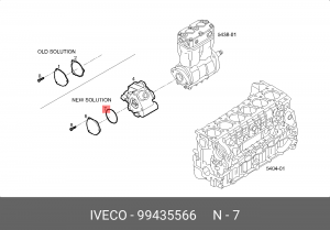 кольцо уплотнительное! (р)\Iveco EuroTrakker/Cursor/Stralis 99435566 IVECO