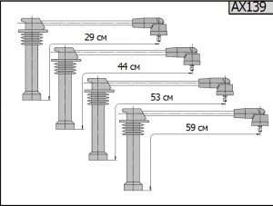 Провод высоковольтный FORD Escort,Mondeo (1.6/2.0) (16V) комплект CARGEN AX139 CARGEN