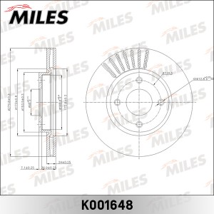 Диск тормозной передний D280мм NISSAN TIIDA (_C11X), CUBE (Z12) (TRW DF6142) K00 K001648 MILES