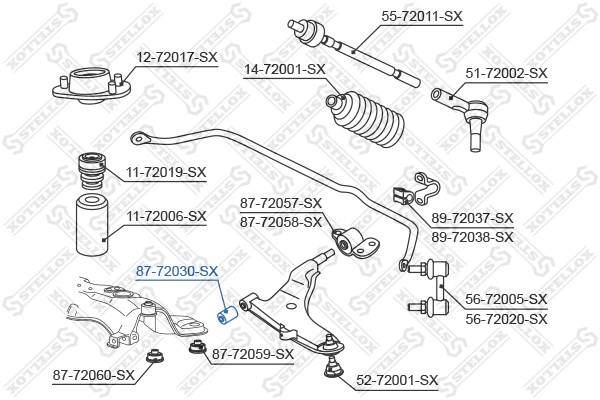 сайлентблок рычага пер.!\ Mitsubishi Colt/Lancer 87-92/Sigma 90-96 87-72030-SX STELLOX