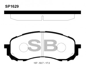 Колодки тормозные дисковые Subaru Impreza 1.6/1.6 AWD 01 SP1629 SP1629 SANGSIN