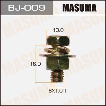 Болт М6.0x1.0х16.0 с гайкой, шайбой и гровером набор 6шт. MASUMA BJ009 MASUMA