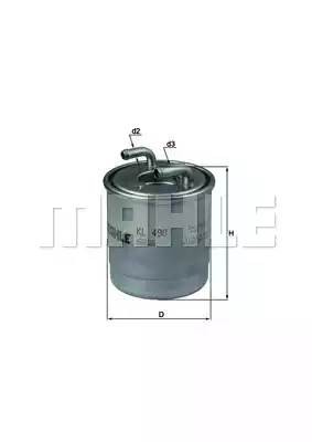 Фильтр топливный KL490D KL490D MAHLE KNECHT