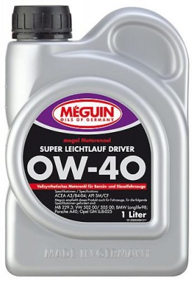4894 Meguin Синт. мот.масло Megol Motorenoel Super Leichtlauf Driver 0W-40 CF/SN 4894 MEGUIN