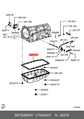прокладка поддона АКПП!\ Mitsubishi Pajero/Montero 07> 2705A023 MITSUBISHI