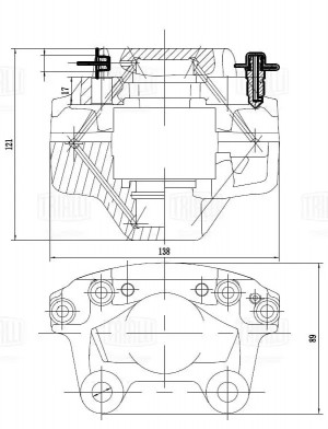 Суппорт торм. Opel Vectra B (95-) зад. лев. d=35мм (до 1997 г.) (CF 032113) CF032113 TRIALLI