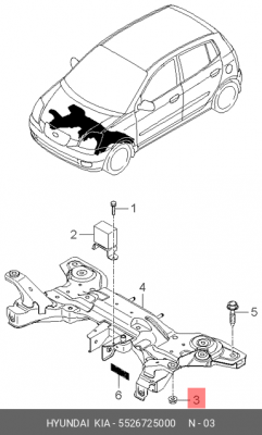 Гайка HYUNDAI Trajet (06-) рычага заднего OE 5526725000 HYUNDAI KIA