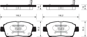 Колодки тормозные TOYOTA COROLLA/PRIUS/YARIS 1.0-1.6 99- передние SP1232 SP1232 SANGSIN