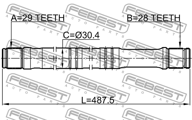 ПОЛУОСЬ ЛЕВАЯ подходит для FORD EXPLORER TUB 2011-2013 [CAN] 2112-TTFLH 2112-TTFLH FEBEST