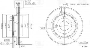Диск тормозной передний d=238 DF140127 TRIALLI