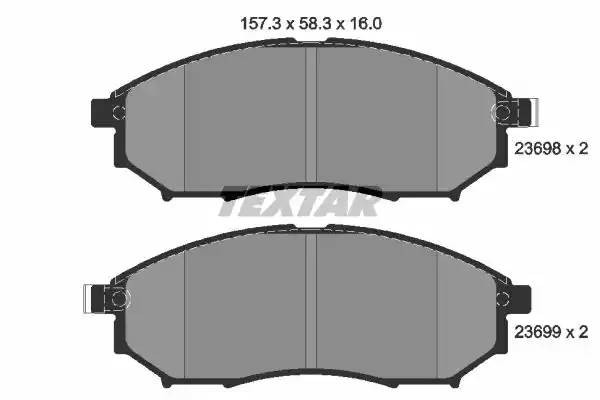 Колодки тормозные NISSAN Pathfinder,Navara (2.5CDI) (R17) передние (4шт.) TEXTAR 2369801 TEXTAR