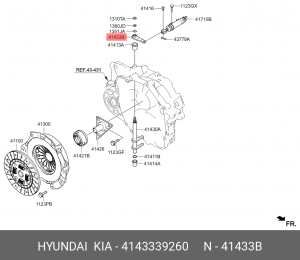РЫЧАГ ОСИ ВИЛКИ СЦЕПЛЕНИЯ, СПОСОБ ИЗГОТОВЛЕНИЯ КОМБИНИРОВАННЫЙ: 4143339260 MOBIS