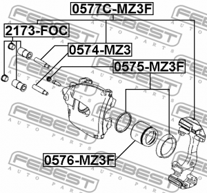 Поршень суппорта 0576-MZ3F 0576-MZ3F FEBEST