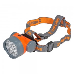 Фонарь налобный "AIRLINE" (LEDx7, на батарейках, большой) AEBK003 AIRLINE