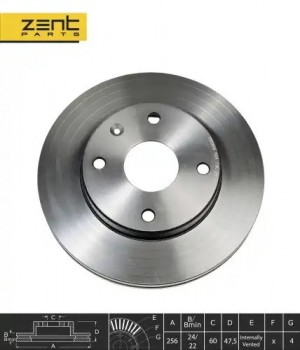 диск тормозной передний Z05966 ZENTPARTS