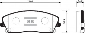 Колодки тормозные CHRYSLER 300C (04-) передние (4шт.) SANGSIN SP1507 SANGSIN