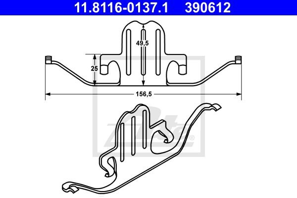 пружина прижимная!\ BMW 1/3/5/X1 E81/E82/E87/E88/E90/E60/E84 1.6-3.0/d 03> 11.8116-0137.1 ATE
