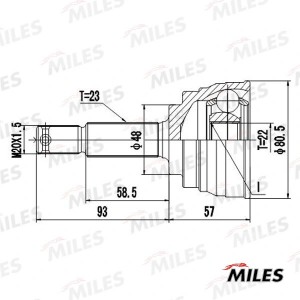 ШРУС наружный NISSAN MICRA 1.3-1.5D 92-03 (GKN 303311) GA20307 GA20307 MILES