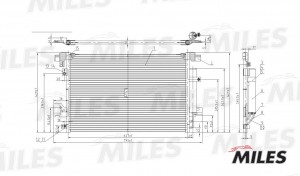 Радиатор кондиционера (паяный) MITSUBISHI LANCER / OUTLANDER 1.5-2.4/2.2D 07-) A ACCB007 MILES