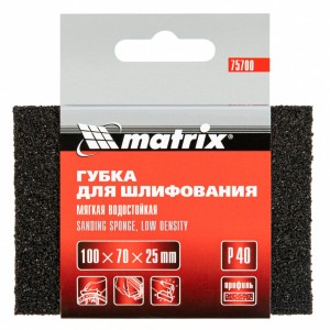 Губка абразивная Р40 мягкая MATRIX 75700 MATRIX