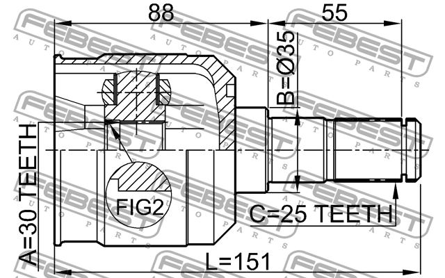 ШРУС 1211-MAT15 1211-MAT15 FEBEST
