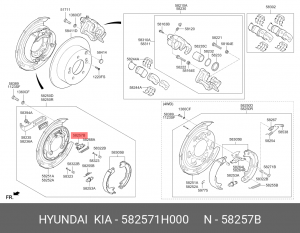 рычаг регулировки тормозных колодок!\ KIA Ceed/Sportage 582571H000 HYUNDAI