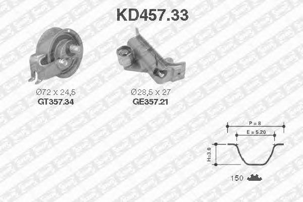 Ремень ГРМ [150x23] + 2 ролика + успокоитель KD457.33 NTN SNR