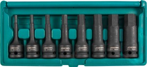 набор насадок торцевых ударных! 1/2''DR шестигранных, H5-H19, 8 предметов\ S05A408S JONNESWAY