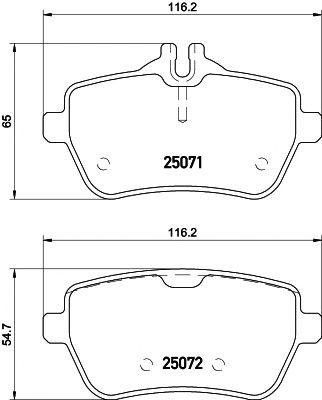 Колодки тормозные MERCEDES SL (R231) (12-) задние (4шт.) TEXTAR 2507103 TEXTAR