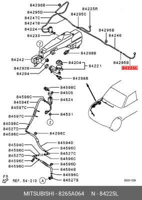 форсунка омывателя лобового стекла!\ Mitsubishi Pajero/Montero 07> 8265A064 MITSUBISHI