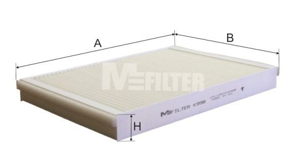 фильтр воздушный кабины ! 292x192x30 \Iveco Daily V 2008- K998 MFILTER AUTOMOTIVE FILTERS