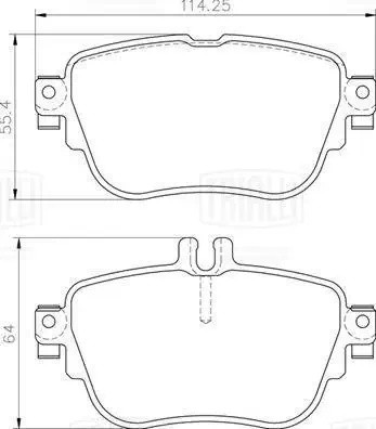 Колодки торм. Mercedes E (W213) (16-) диск. зад. (кмпл. с датч.) (керам.) (PF 44 PF4404CR TRIALLI