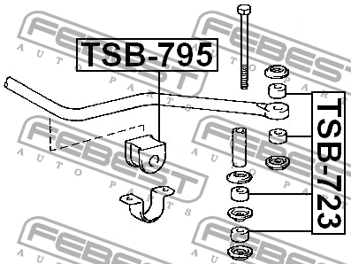 Втулка тяги задн стабилизатора TOYOTA HIACE/HIACE 1995.08-2011.11 TSB-723 TSB-723 FEBEST